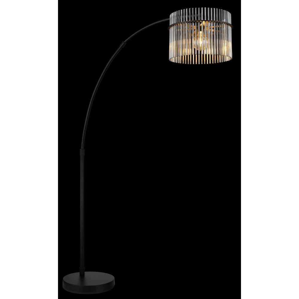Schwarze Stehleuchte Gorley mit Rauchglas Globo 9007371471942
