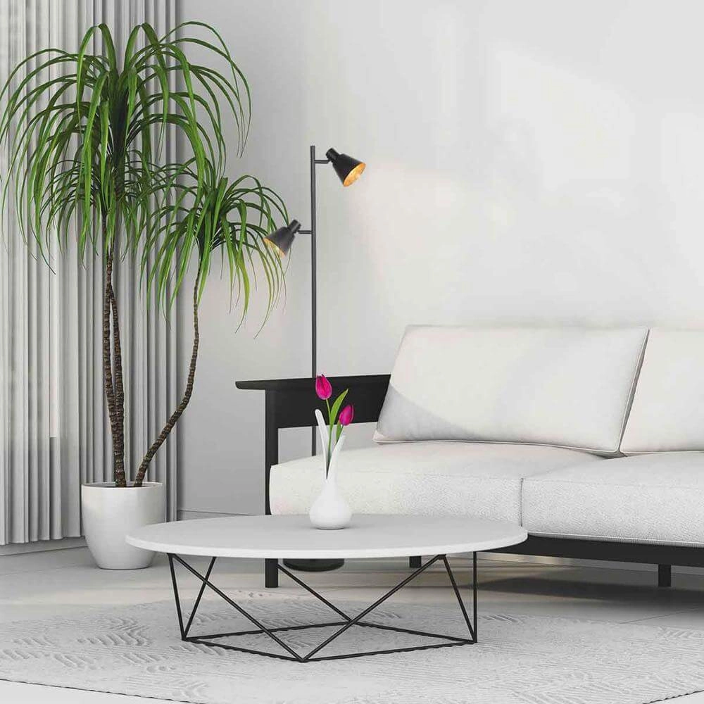 Stehlampe Oeroe schwarz mit gold Steinhauer 8712746176360