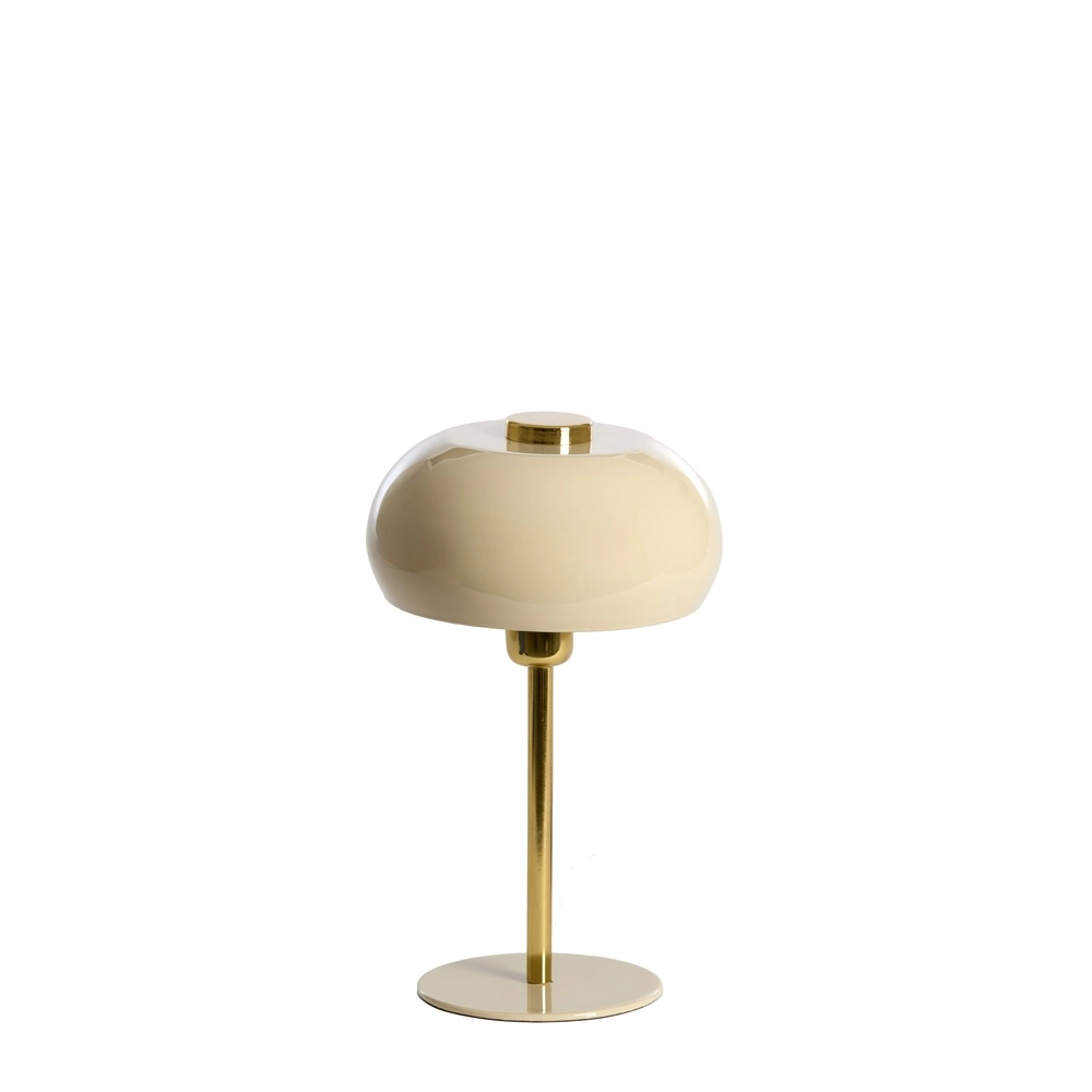 Tischlampe Surin Ø 22cm – glänzend grau mit Gold