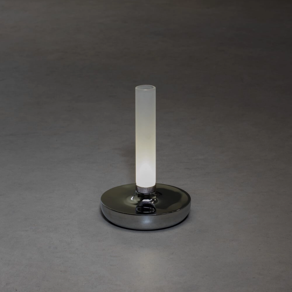 Wiederaufladbare Tischlampe Biarritz Chrom KonstSmide 7318308270036