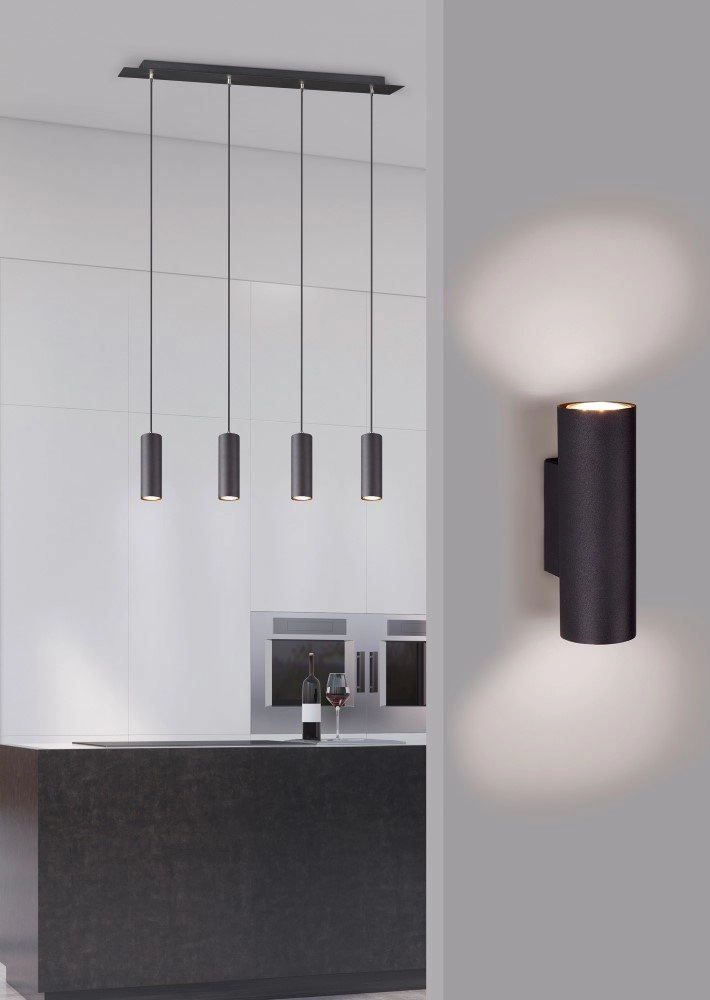 Wandlampe Marley Up - Down 18 cm Matt Black Trio 4017807408812