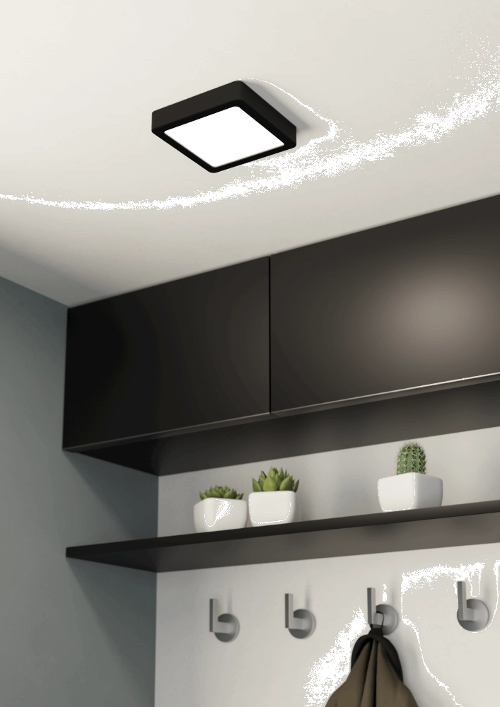 Badezimmerlampe Fueva 5 IP44 – Schwarz – 16 cm Eglo 9008606245260