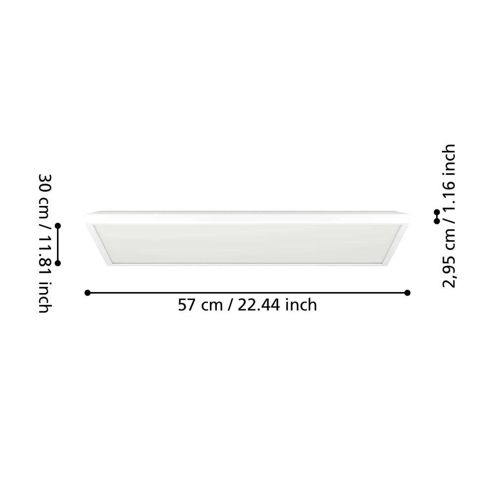 Intelligente Badezimmerlampe Rovito-Z Quadrat – Weiß – 57x30 cm Eglo 9008606329830