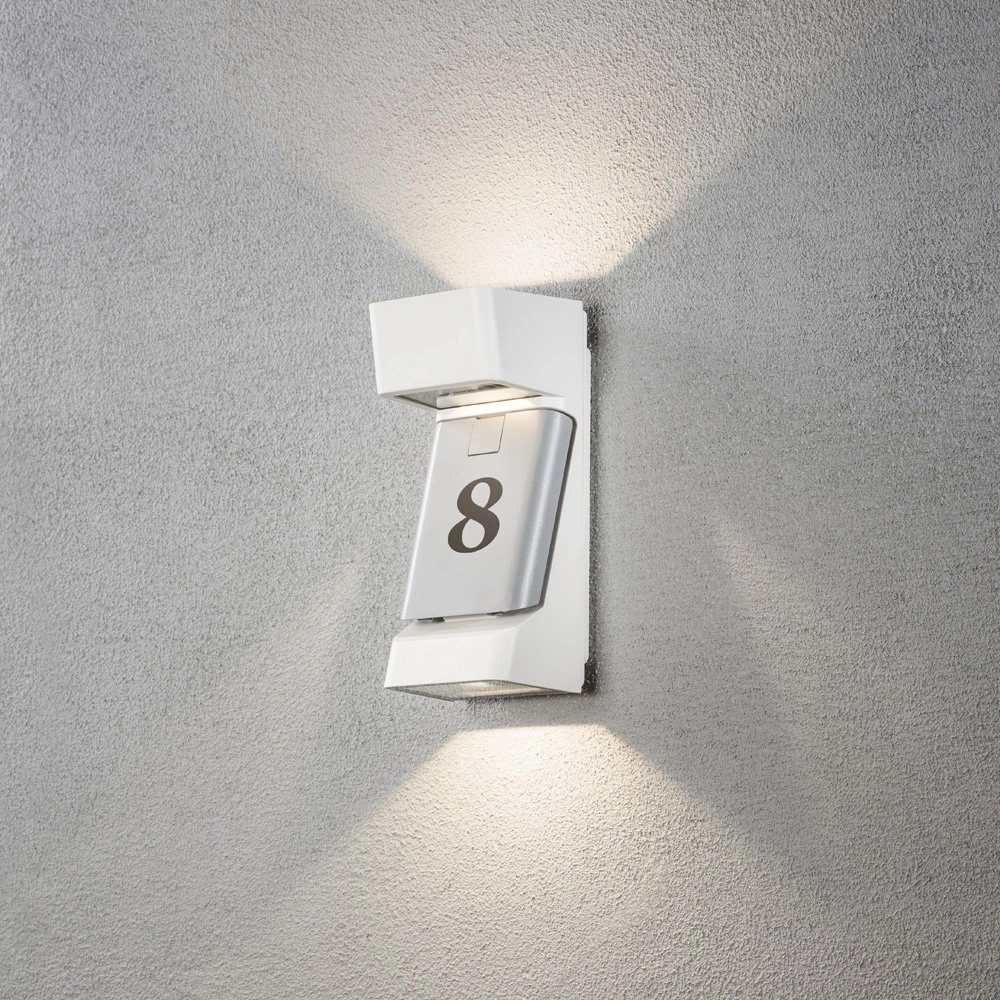 LED-Außenleuchte Ravenna Adress Matt weiß mit grau KonstSmide 7318307976250
