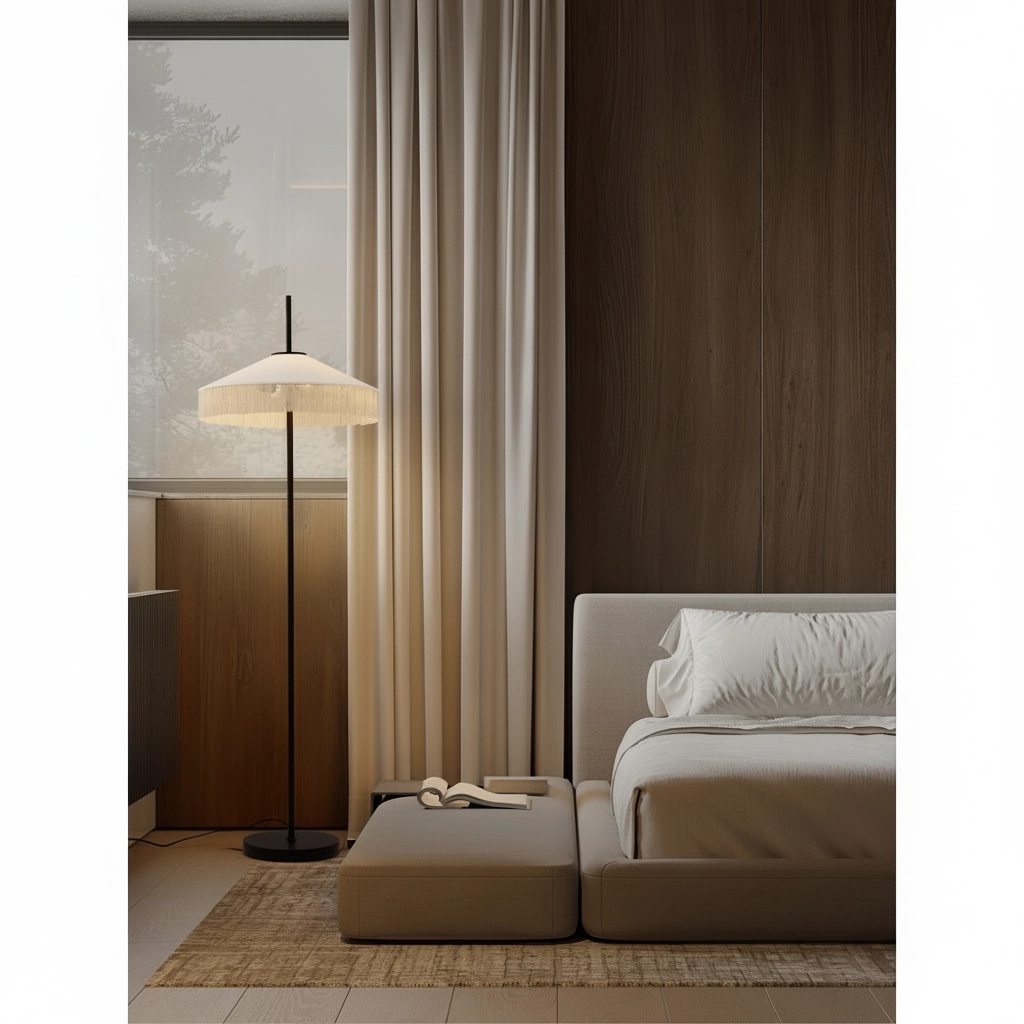 Tiffany-Stehlampe Velvy Beige