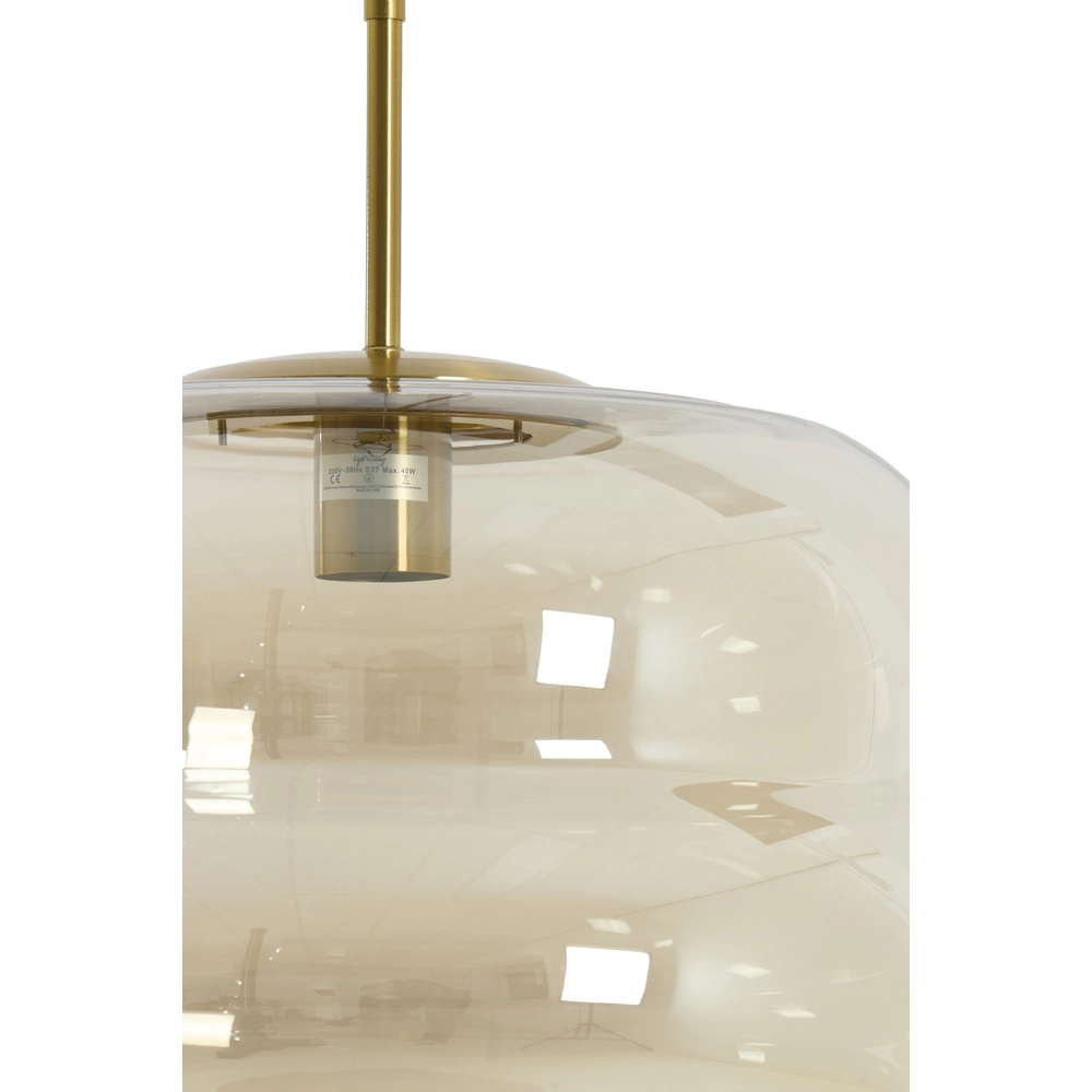 Ø 45cm Pendellampe Misty mit Bernsteinglas Light & Living 8717807645670