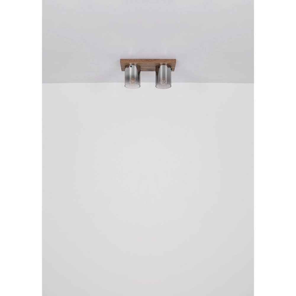 Deckenlampe Underwood Holz 2-Licht Globo 9007371481033