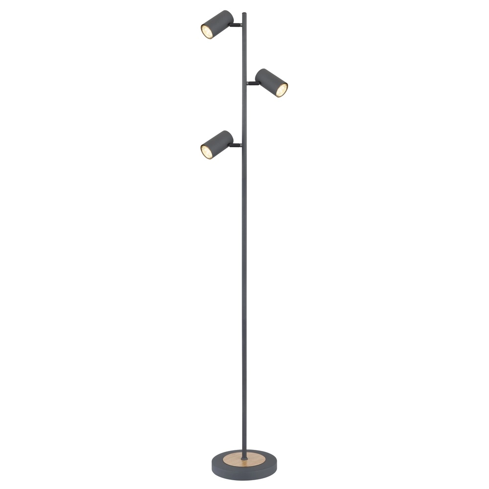 Stehlampe 3-Leuchten Robby Graphit