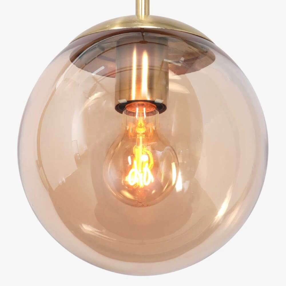 Gold glass hanging lamp Bolique Ø 30cm Steinhauer 8712746166392