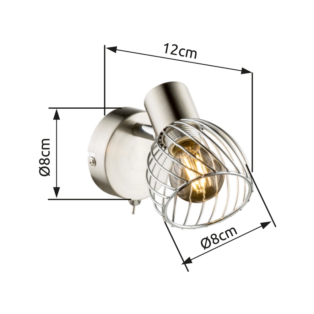Wandlampe Texas Nickel Globo 9007371356898