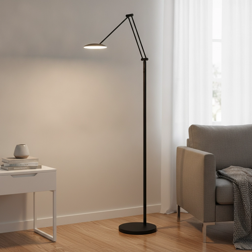 Klassische Leselampe Sapporo schwarz Ø 23cm