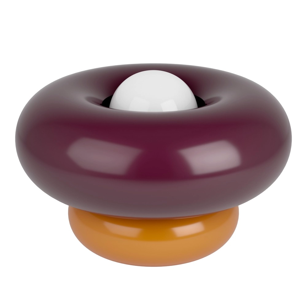 Design-Tischlampe Torchiarolo Orange mit Burgunderrot