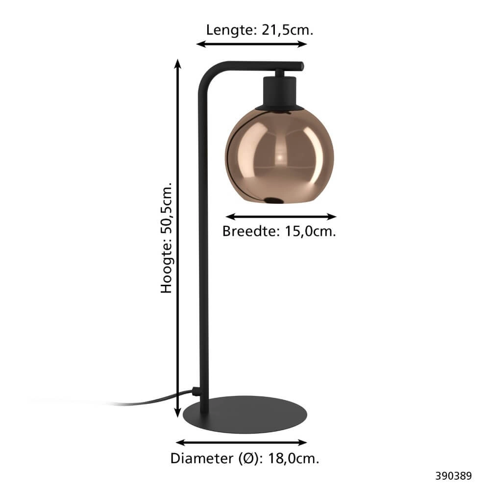 Tischlampe aus Kupfer Cordoba Schwarz Stars of Light 9008606295197