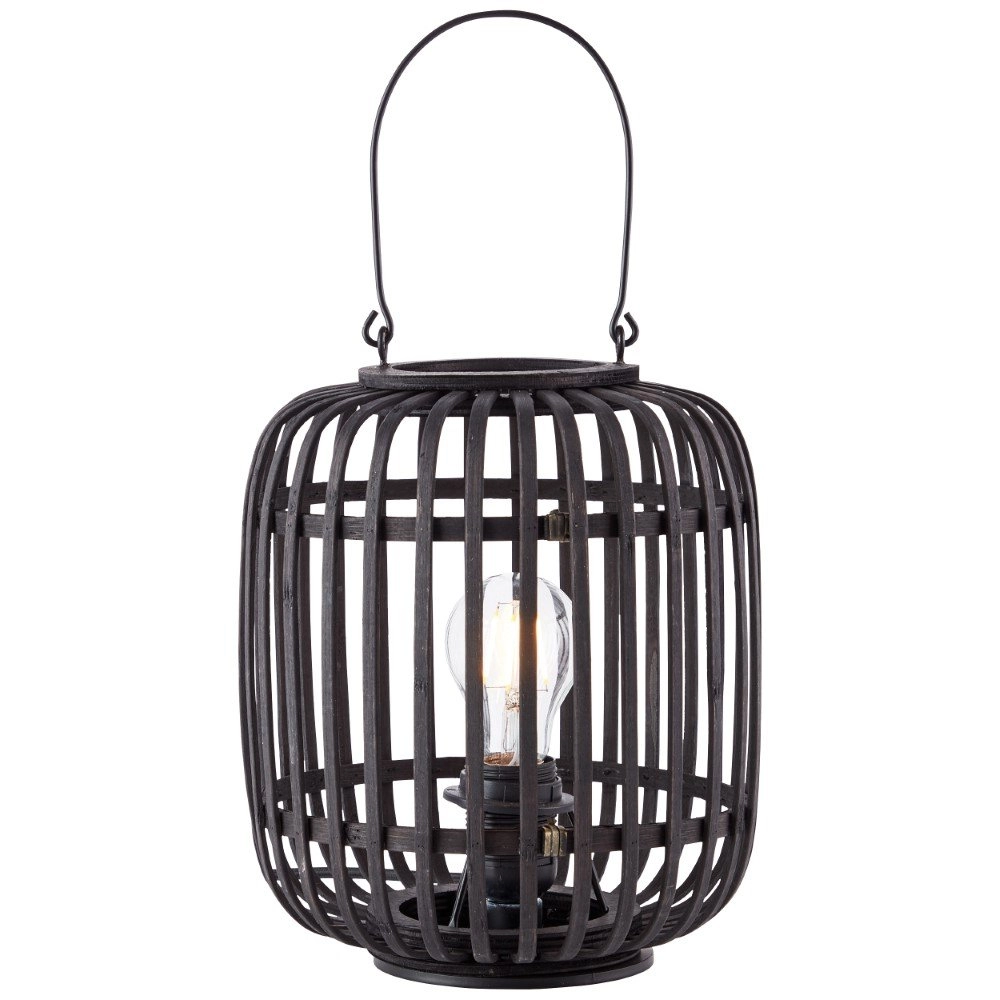 Tischlampe Woodrow schwarzes Holz Brilliant 4004353380884