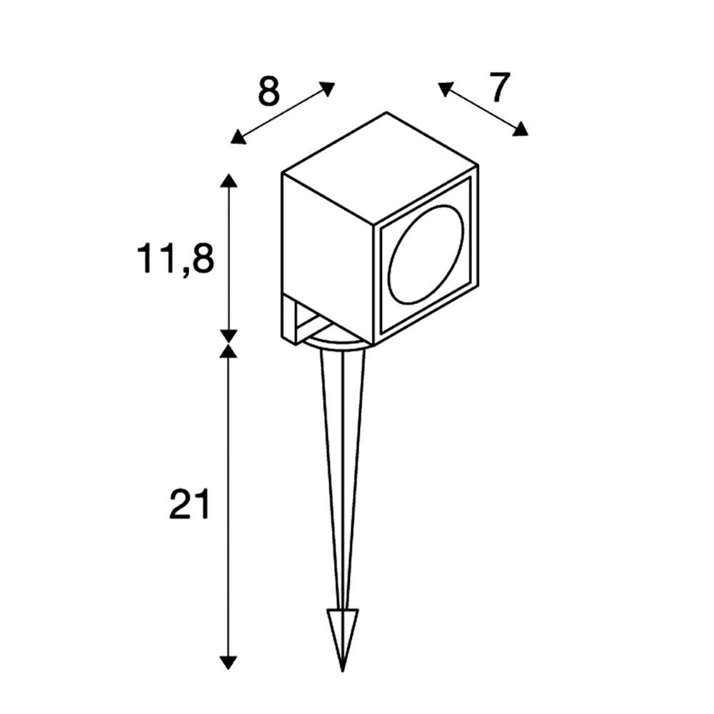LED Gartenstrahler Nautilus Square LED mit gemahlenem Stift SLV 4024163140775