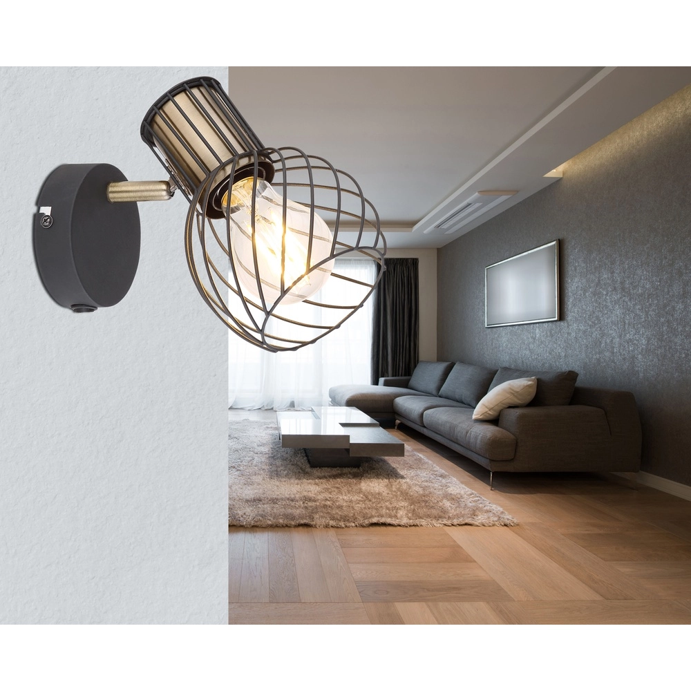 Wandlampe Argusto Schwarz Globo 9007371387717