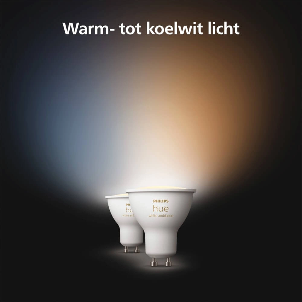 Lichtquelle Hue GU10 - 4,2W - White Ambiance 2er-Set Philips 8720169230033
