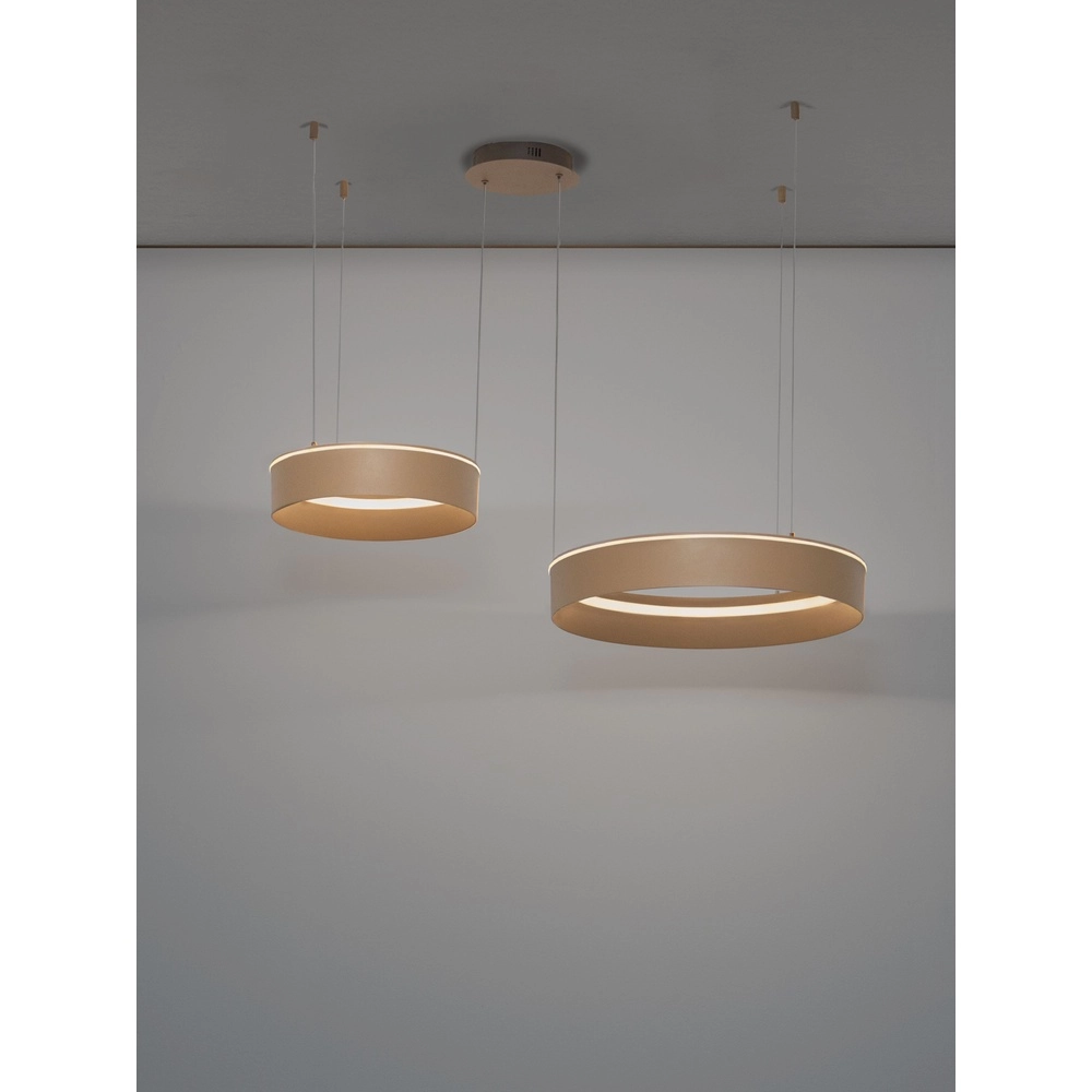Moderne Pendellampe Olivia Doppelter Sandbraun Lyora 5212017494269