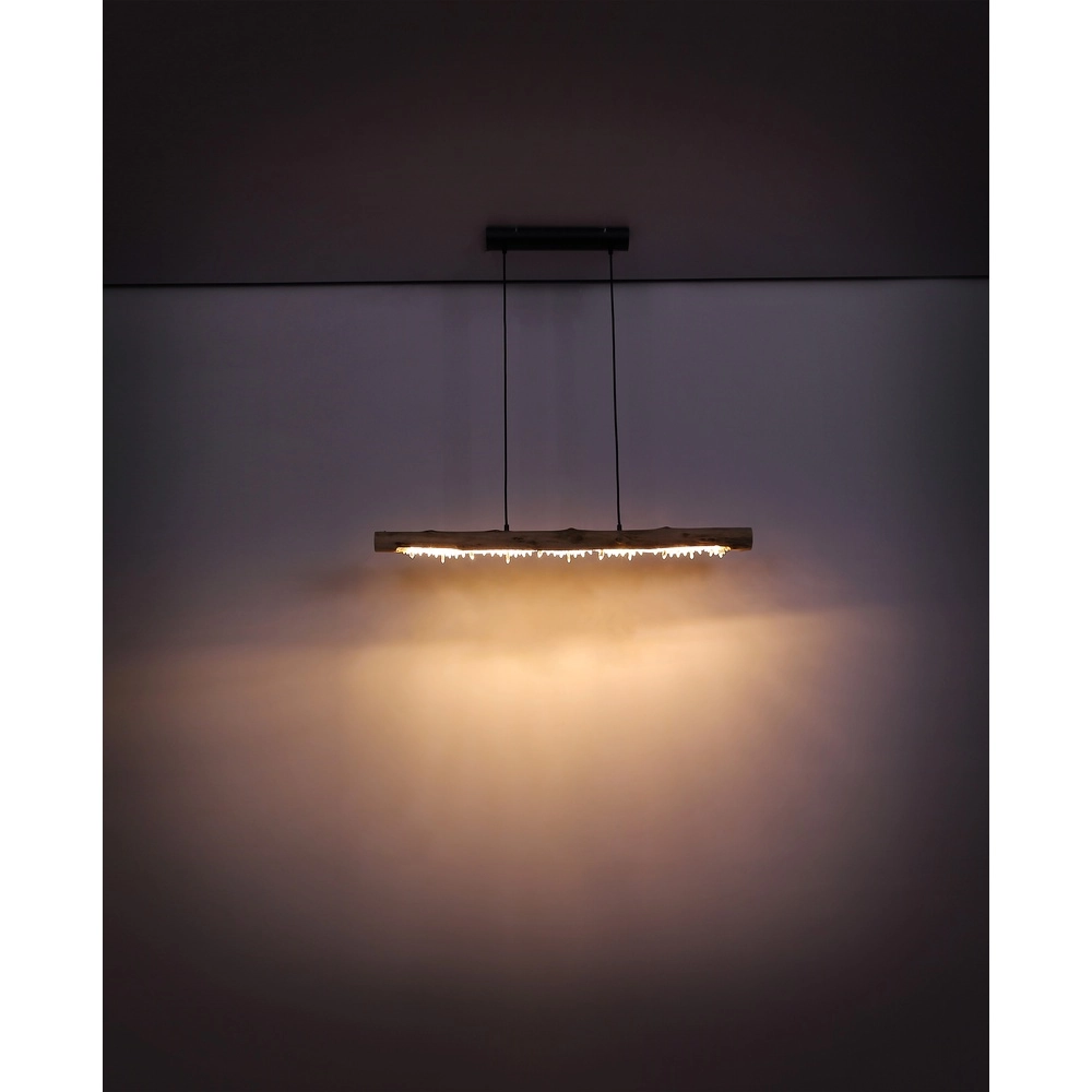 Esstisch-Pendellampe Felicitas Schwarz mit Holz Globo 9007371392889