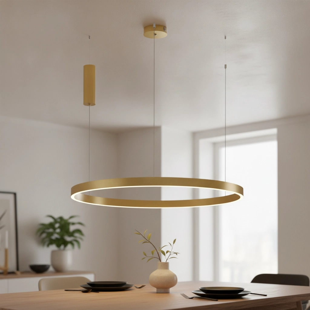 Goldene Pendelleuchte Elowen Ausführung Ø 98cm
