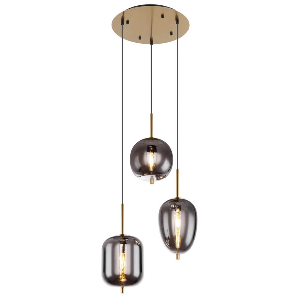 Goldene Pendelleuchte Blacky I 3-flammig