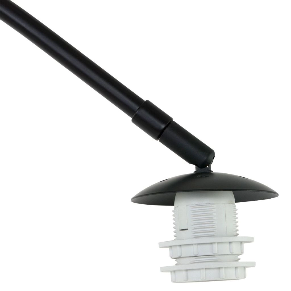 Schwarze Bogenlampe Sparkled Light mit Bambusschatten Ø60 cm Steinhauer 8712746183566