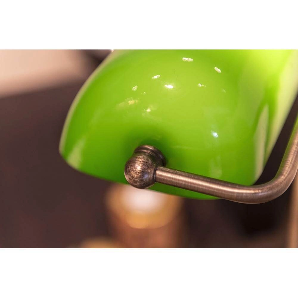 Klassische Bankerlampe Oxford Bronze mit Grün Artdelight 8720701100145