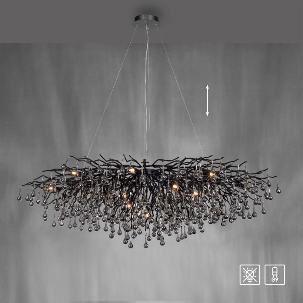 Großer Kronleuchter Icicle Schwarz Paul Neuhaus 4012248377543