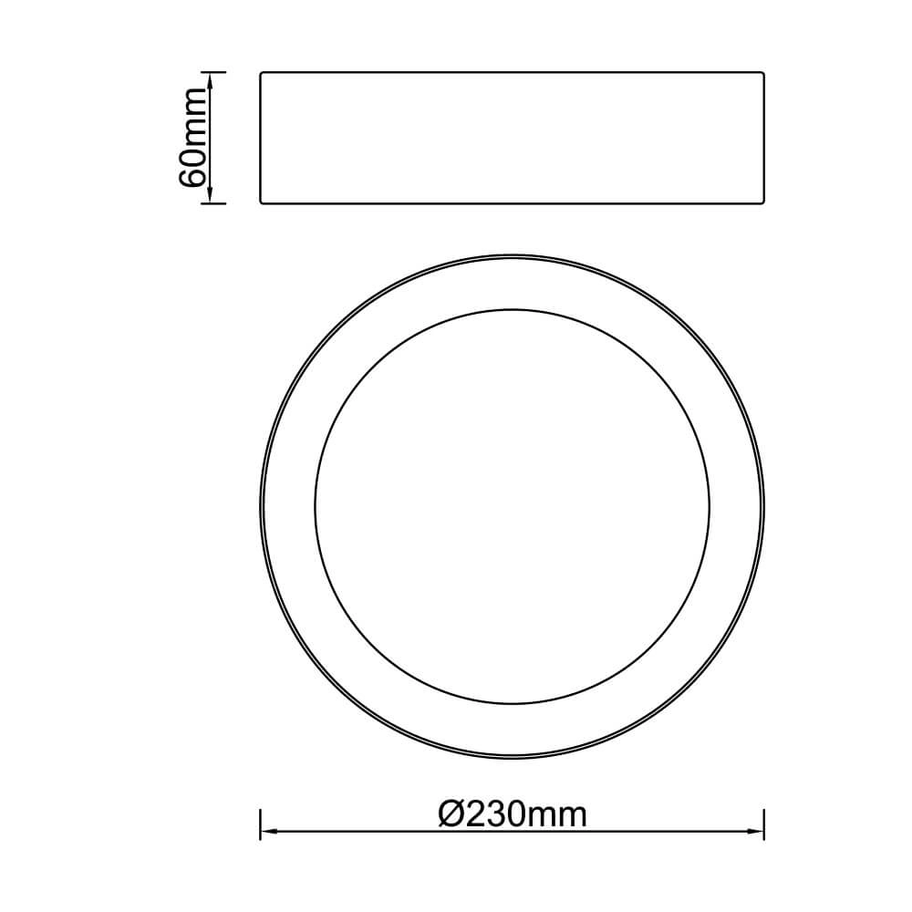 Schwarze Deckenlampe Sandros Ø 23cm mit Glas Brilliant 4004353409462