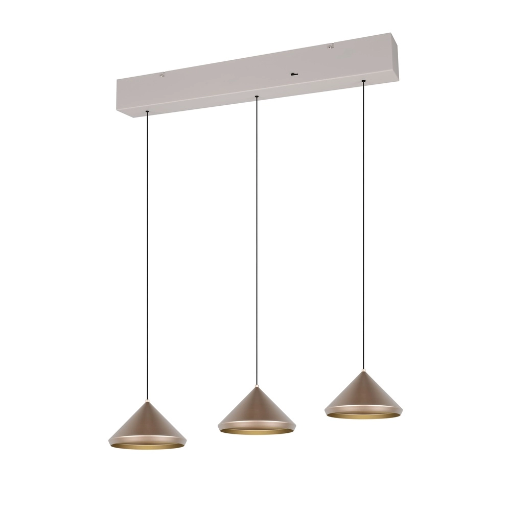 3-flammige Pendelleuchte Laguna kaffeebraun Trio 4017807671056