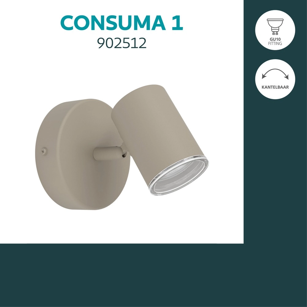 Oberflächenmontierter Spot Consuma 1 Nur sandbraun Eglo 9008606397266