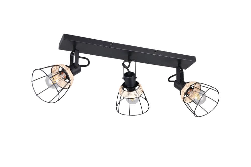 Schwarze Deckenleuchte Jerome Bauform 4-flammig Trio 4017807637717
