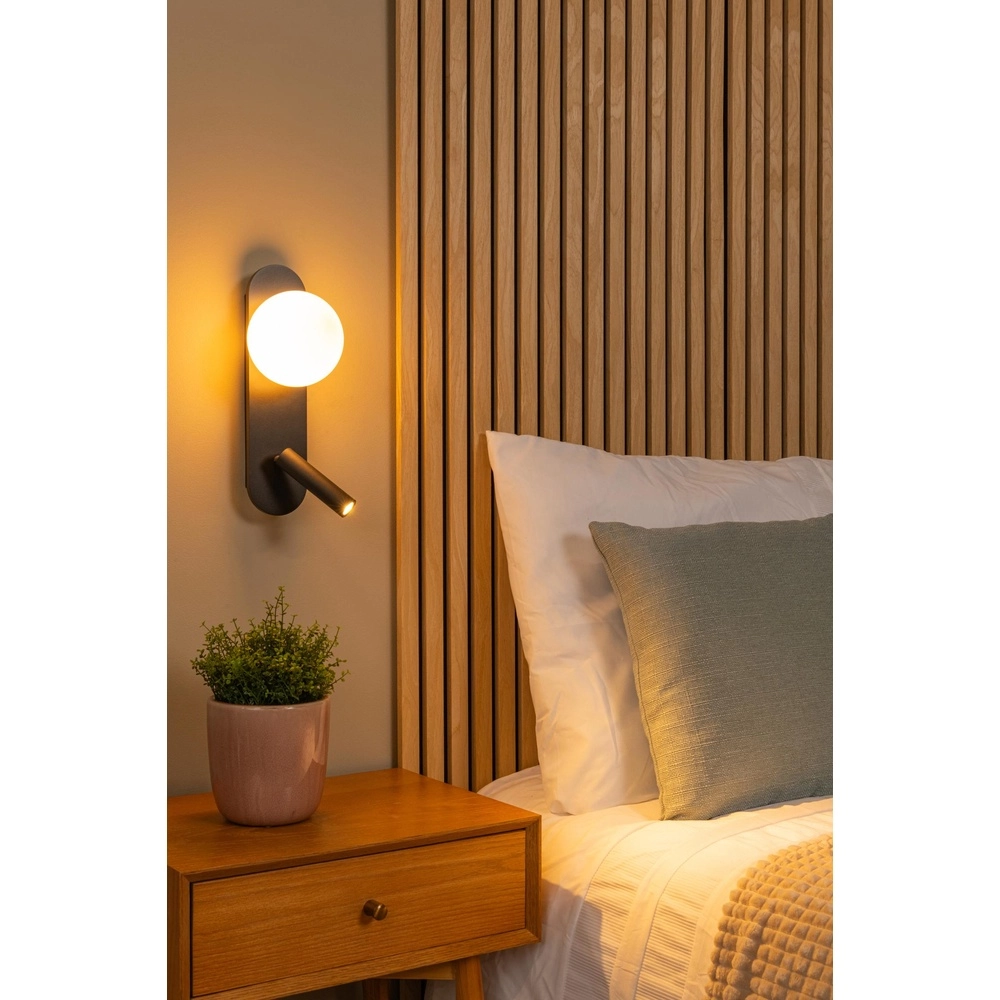 Nachttischlampe Kelly Schwarz Lucide 5411212771407