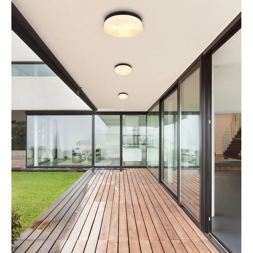 Design-Deckenlicht Vranos schwarz für den Außeneinsatz Ø 30 cm Globo 9007371440764