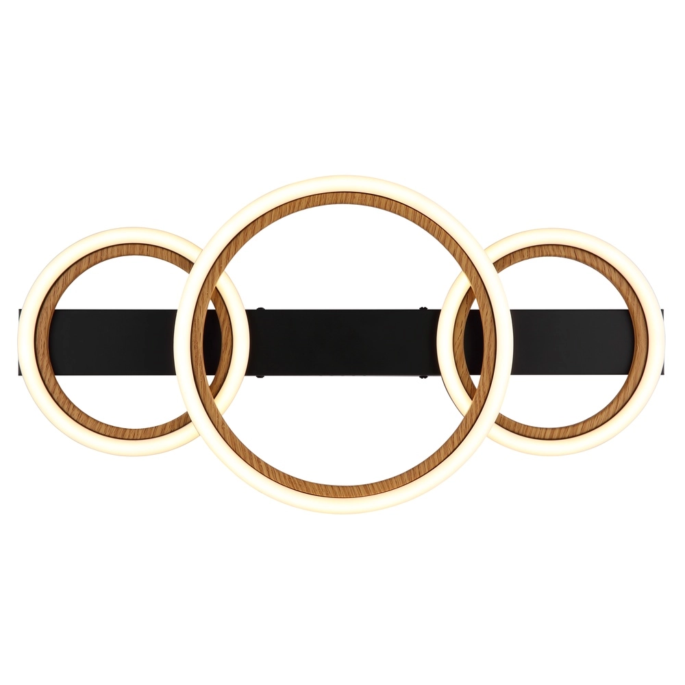 Deckenlampe Dakari I 3 schwarze Ringe Globo 9007371533787