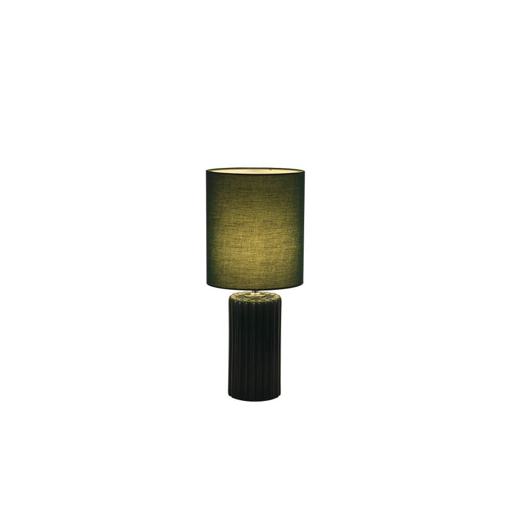Grüne Tischlampe Groove Keramik