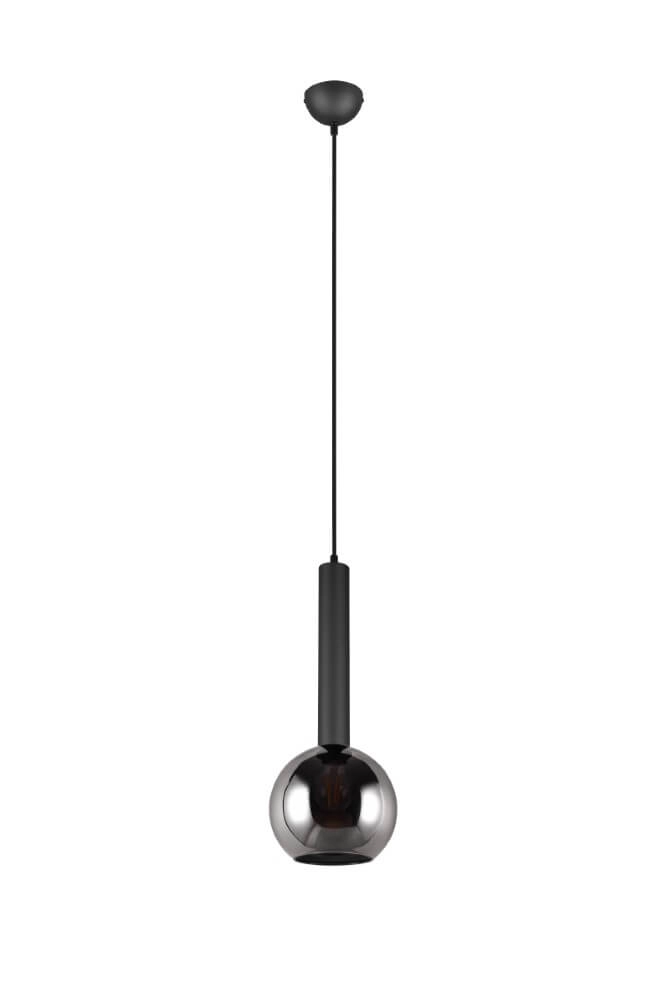Hängelampe Clayton schwarz mit Rauchglas Trio 4017807532951