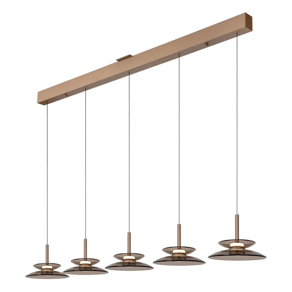 Essaal-Pendellampe Santiago LED – Champagner – 5x Ø 23 cm Premium by Lucide 5411212221902