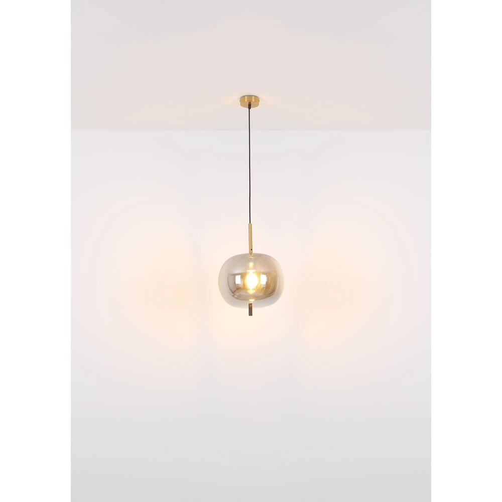 Goldene Pendelleuchte Blacky I nur Ø 30cm Globo 9007371422036
