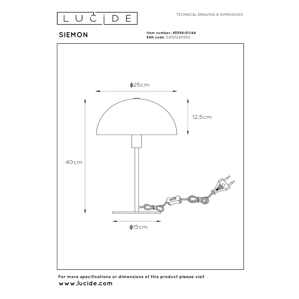 Design-Tischlampe Siemon Gelb Lucide 5411212451552