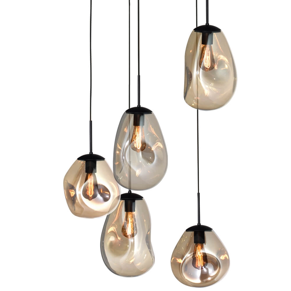 Vide-Hängelampe Lava 5x Goldglas Masterlight 8718121284316