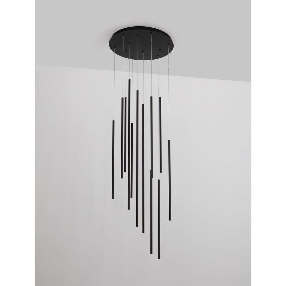 Design-Pendelleuchte Elettra 12-flammig schwarz