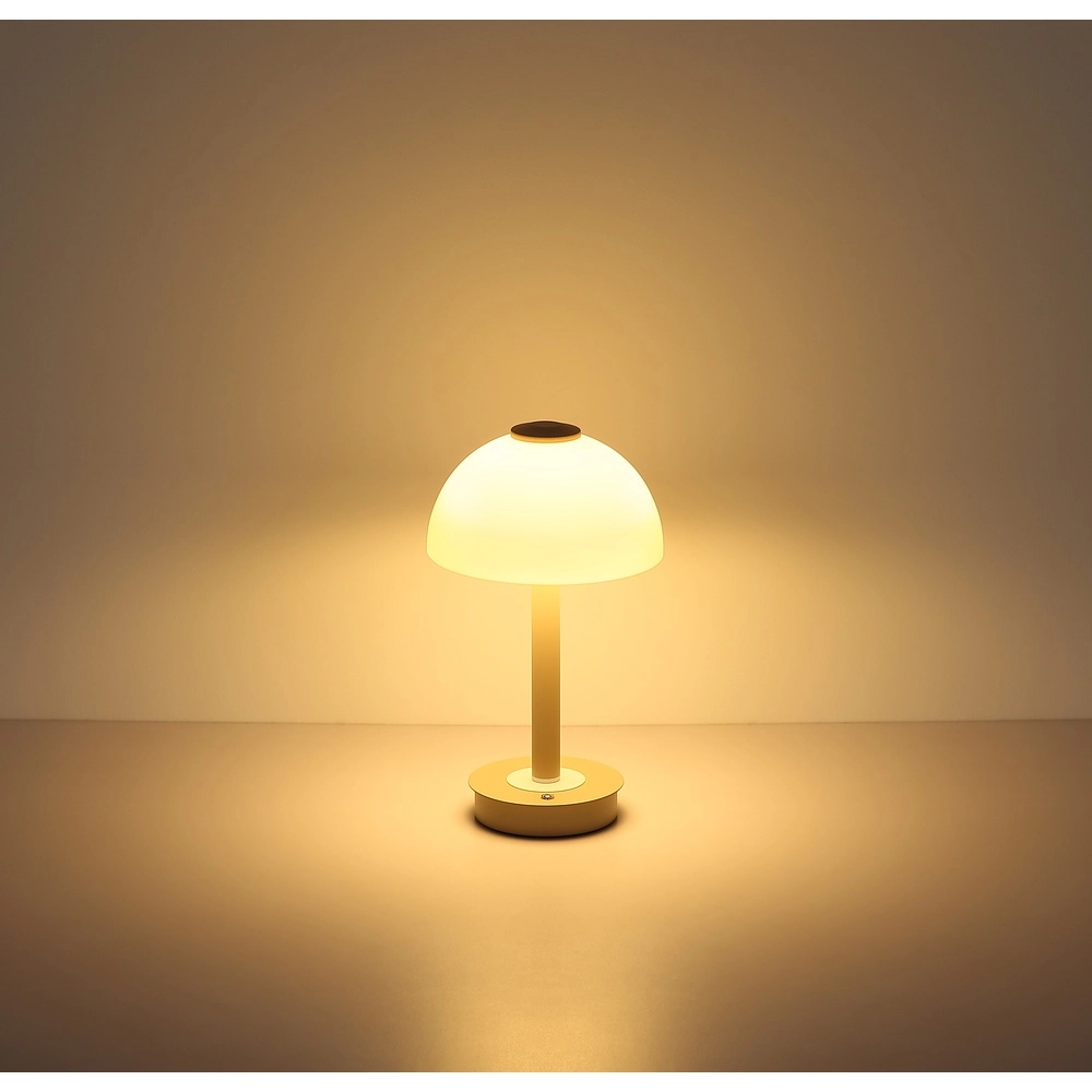 Moderne Tischleuchte Uldin sandbraun Globo 9007371580262