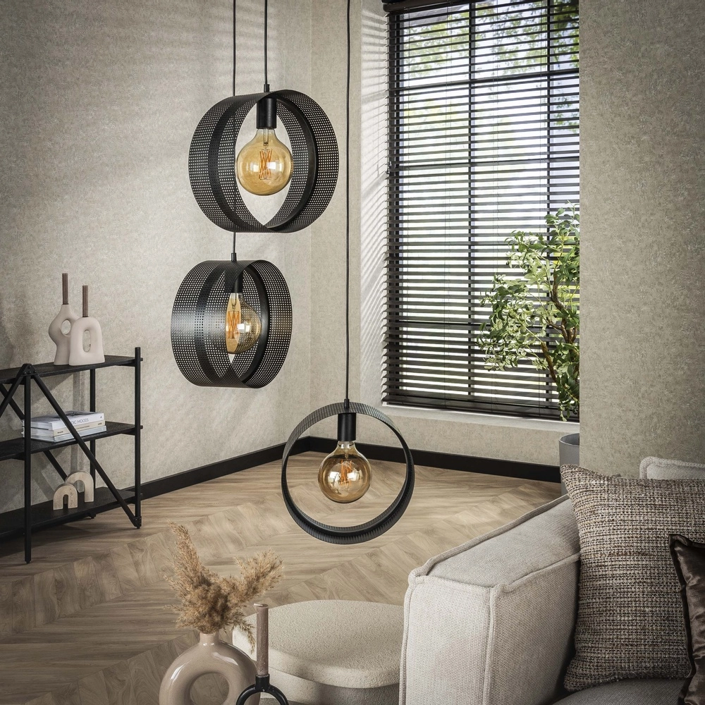 Land-Pendellampe Ring Holzkohle – 3x E27 Lyora 8716803510975