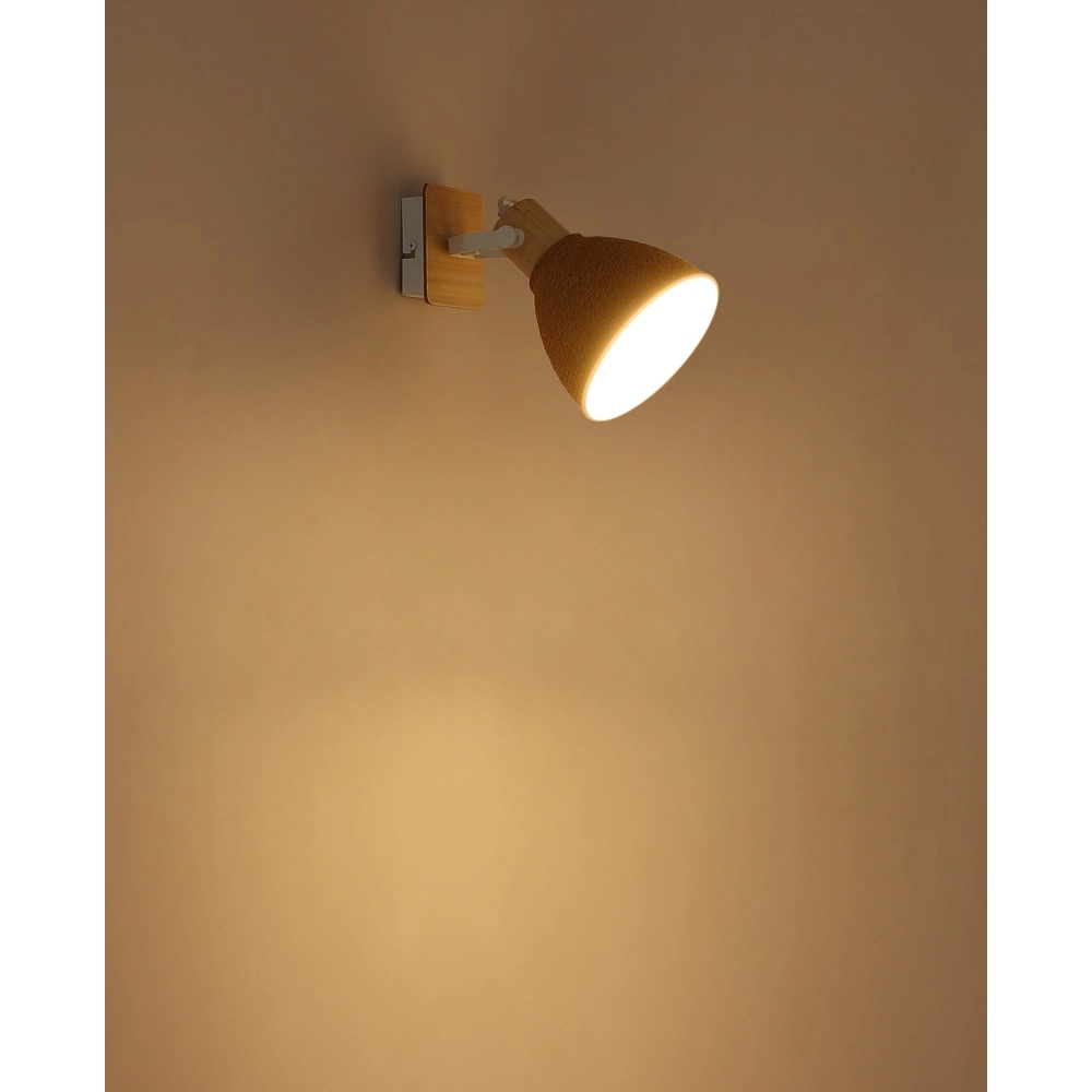 Wandlicht Lyndon Weiß mit Rattan Globo 9007371580743