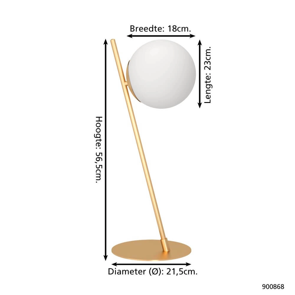 Tischlampe Rondo 4 Gold mit weißer Kugel Eglo 9008606274444