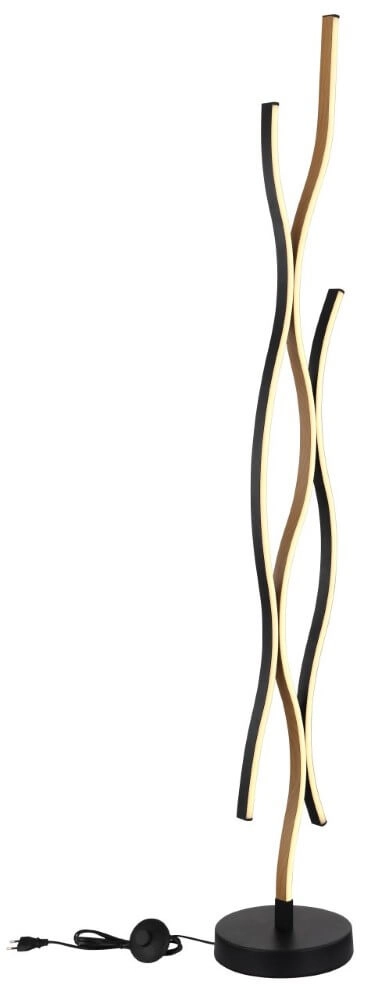 Stehlampe Geronimo schwarz mit Holz Globo 9007371457045