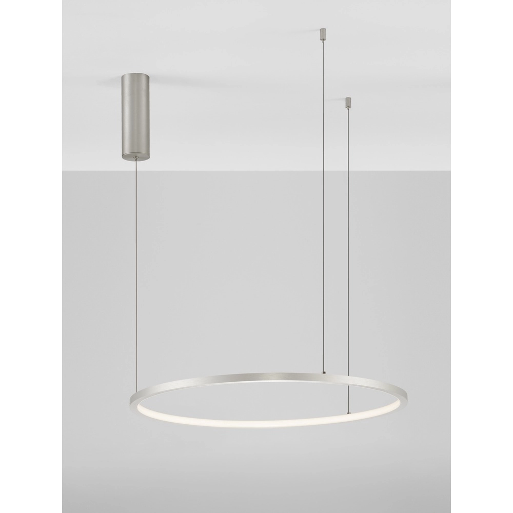 Runde Pendelleuchte Tarquin silbergrau Ø 60cm Lyora 5212017438287