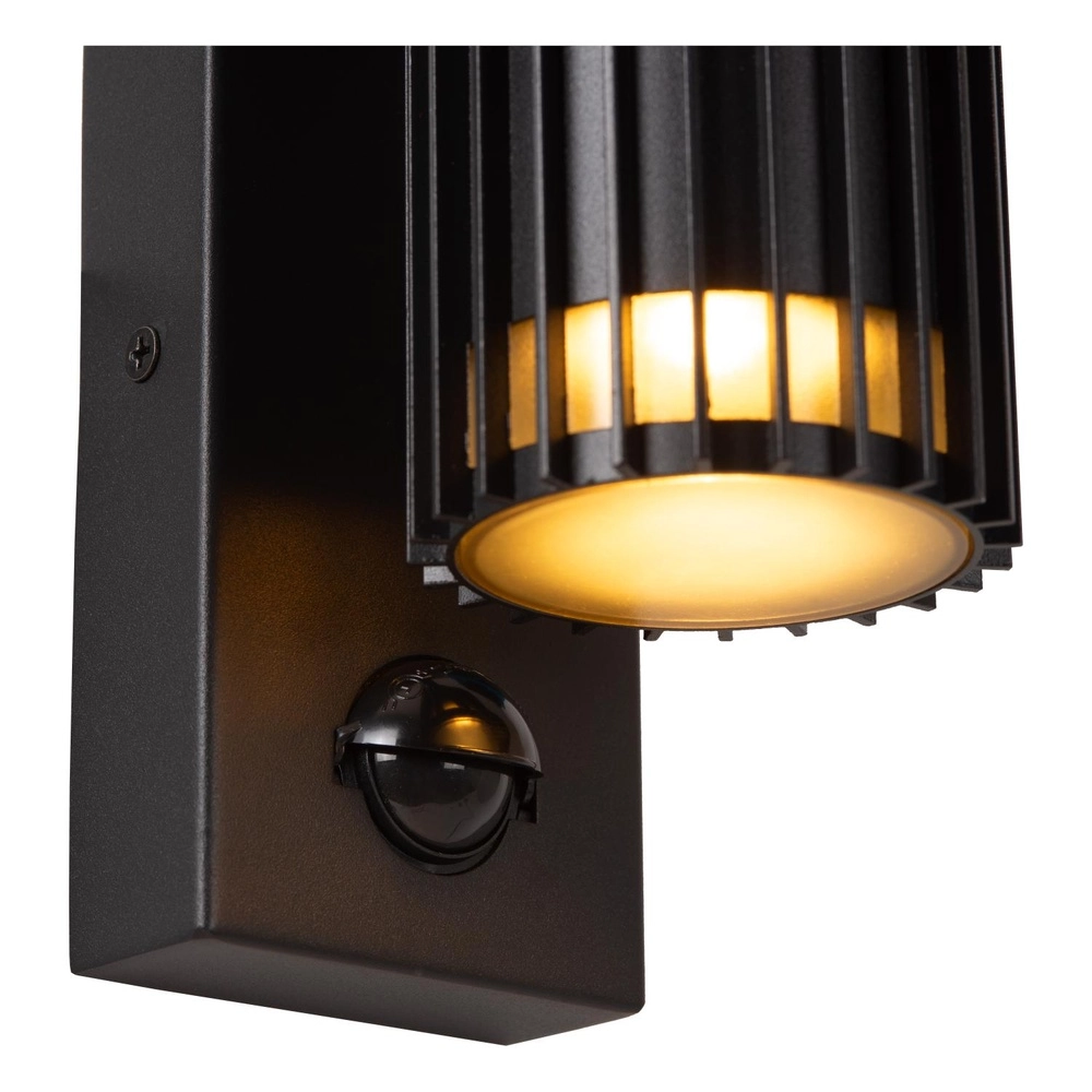 Schwarze Wandlampe Timbala Doppelt mit Sensor Lucide 5411212114006