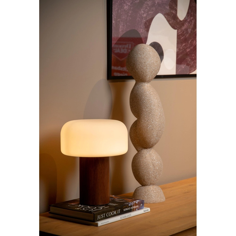 Tischlampe Kenan Holzoptik Lucide 5411212106476